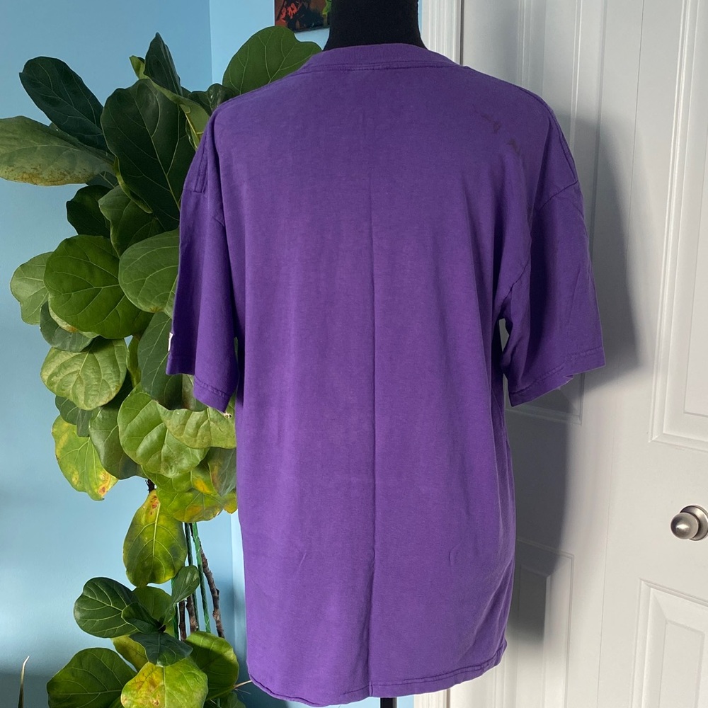 Rare Vintage 1995 Colorado Rockies MLB Team Graphic LOGO 7 Purple Large T-Shirt - Picture 5 of 9